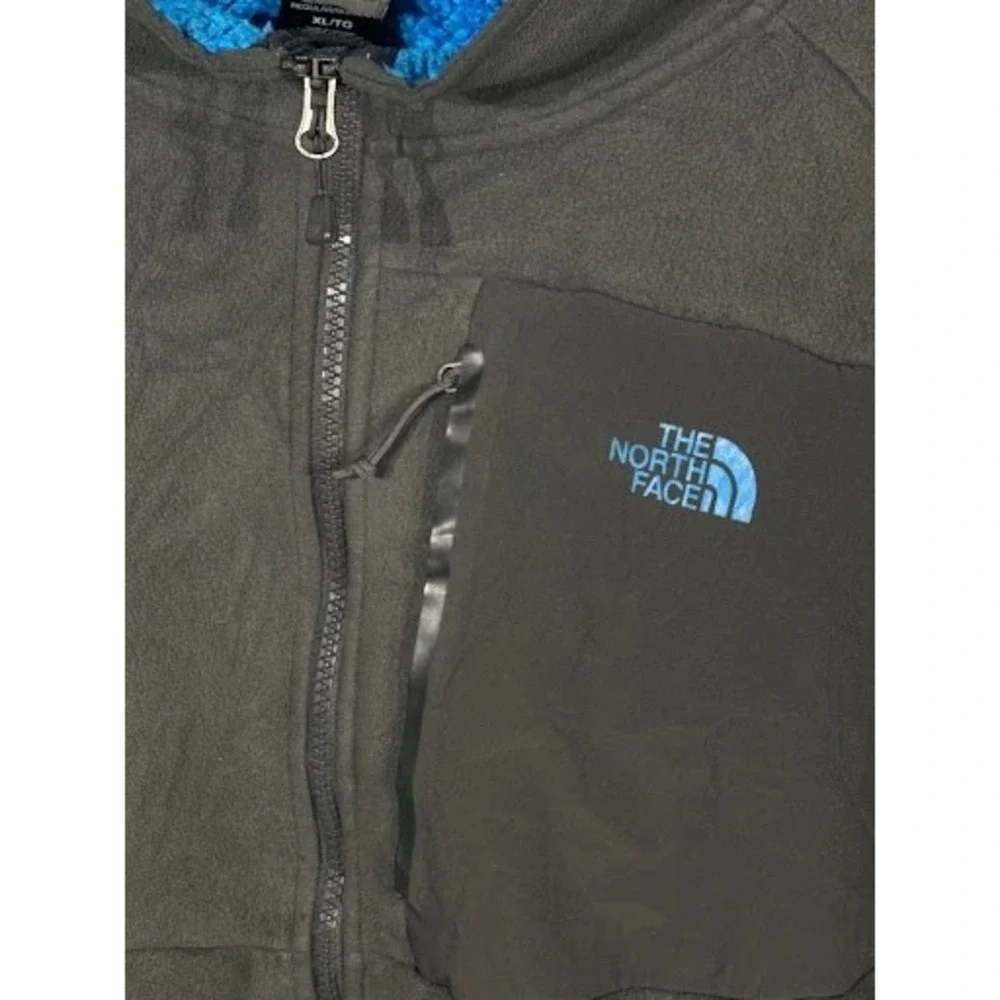 The North Face Full Zip Fleece Jacket Men's XL Black Blue Accent Outdoor